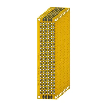 10PCS PCB לוח צהוב דו צדדי לוח 2*8CM DIY PCB אוניברסלי מעגלים