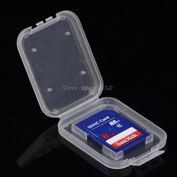 10Pcs SD כרטיס זיכרון SDHC מקרה מחזיק מגן פלסטיק שקוף תיבת אחסון Whosale&Dropship