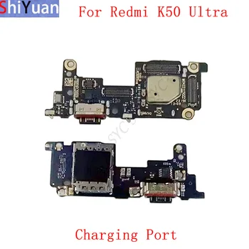 טעינת USB יציאת מחבר לוח להגמיש כבלים עבור Xiaomi Mi 12T Redmi K50 Ultra Sim Reader חלקי חילוף