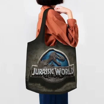 היורה פארקים מצרכים קניות תיק נשים מצחיק בעולם הדינוזאור בד קונה שקיות כתף קיבולת גדולה התיק תיקי