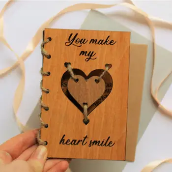 רומנטי כרטיס אומנות מופלאה עץ רומנטית אוהבת כרטיס ליום האהבה יום נישואין חתונות מתנה ייחודית לה אותו.