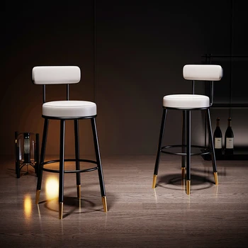 איכות גבוהה עור בר כסאות מודרניים עמיד למים נוח מעצבים סקנדינבים כיסא לבן מינימליסטי Barkrukken ריהוט הבית