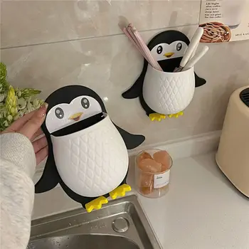פינגווין מטבח מדפים קיבולת גדולה מוצק ללא סימון מדפים בלי אגרופים Multi-פונקציה שירותים אחסון מדף האמבטיה