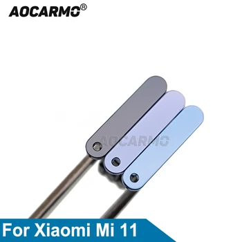 Aocarmo שחור/סגול כחול Dusl ה-Sim כרטיס ה-SIM מגש חריץ מחזיק עבור Xiaomi 11 Mi11 החלפת חלק