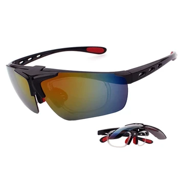 Flip-up פועל דיג משקפיים עם קוצר ראייה מסגרת UV400 טיול דיג משקפי שמש חיצונית, רכיבה על אופניים טיפוס ירי Eyewear