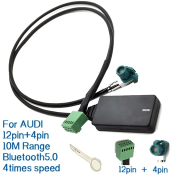 DC12V 12Pin מכונית אלחוטית AUX Bluetooth 5.0 מתאם דיבורית אוטומטי Bluetooth דיבורית לרכב כבל אודיו עבור A3 A4 B8 B6 A6