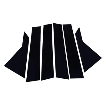 6Pcs/סט פלסטיק שחור ב ' עמוד לכסות מרכז פסנתר לקצץ פוסט הדלת חלון מתאים קיה פורטה 2019 2020 2021