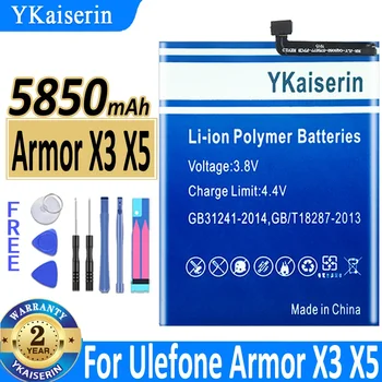 5850mAh YKaiserin החלפה סוללה עבור Ulefone שריון X3 X5 Bateria