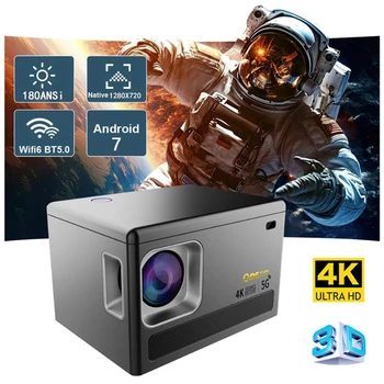 E450 4K חכם נייד מקרן מכשיר אנדרואיד WiFi 2.4 g 5g Bluetooth 5.0 חיצונית RK3326 אנדרואיד 7.1 HD 1280x720P מקרן