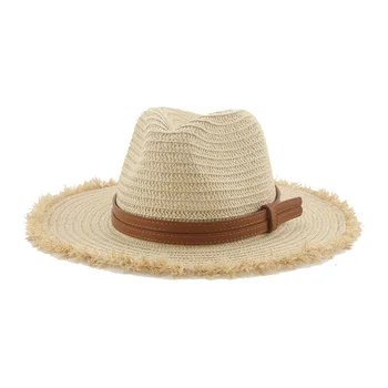 נשים כובעי קיץ, כובעי קש מוצק לבן, שחור, חאקי Panama 'S חיצונית חוף הגנה מפני השמש ג' אז כובעי Fashinable נשים שמש כובעים