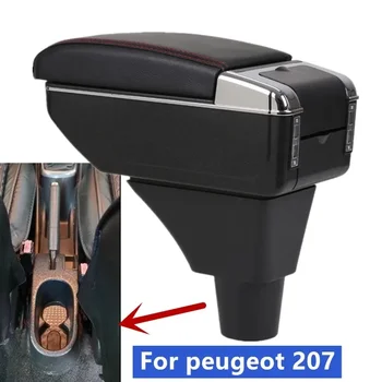 יוקרה חדש עבור פיג 'ו 207 משענת יד התיבה עבור פיג' ו 207 הרכב המרכזיים תיבת אחסון שדרוג פנים עם USB אביזרי רכב