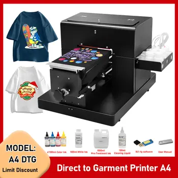 A4 DTG מדפסת 6 צבעים ישיר בגד מדפסת A4 DTG מדפסת Epson L805 T-חולצה מכונת הדפסה על חושך ואור טי-שירט