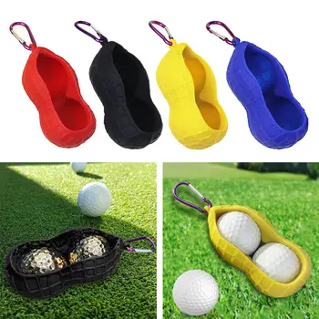 סיליקון כדור גולף מחזיק כפול חורים כדור גולף כיסוי קל מצורף תיק עם וו נייד נושא הכדור שרוול אביזרים