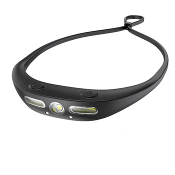 גל חיישן סיליקון הראש אור מנורה עמיד למים נטענת USB נייד הלילה בריצה קטן פנס עמיד קל לשימוש