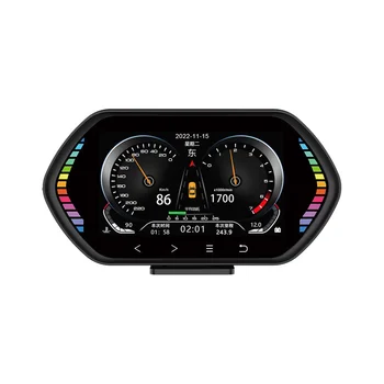 F12 אוניברסלי האד Head-Up Display OBD2 GPS מד מהירות אינטליגנטיים הטיה מטר אביזרי רכב
