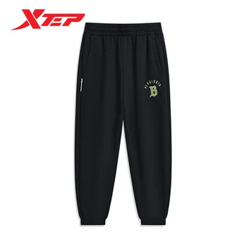 Xtep כדורסל סרוגה מכנסיים לגברים 2024 אביב רחוב בסגנון של גברים מכנסי טרנינג אימון ספורט רחוב תחתיות 876129630042