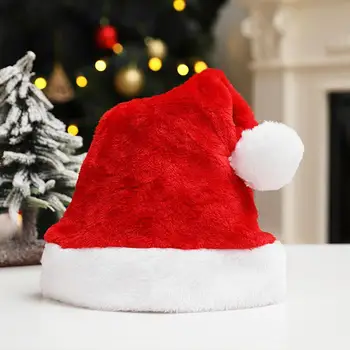 1pcs אדום כובע סנטה קלאוס יוניסקס למבוגרים ילדים כובעים של סנטה חג מולד שמח פסטיבלים המפלגה קישוט חג המולד אספקה