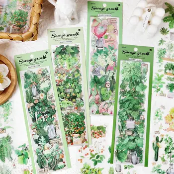 6pcs/lot Kawaii אלבום מדבקות תוספות טריות צמחים ירוקים DIY ביומן עיצוב אלבומים אספקה דקורטיביים נייר מדבקה