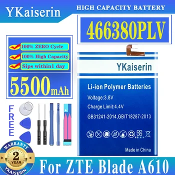 YKaiserin 466380PLV סוללה 5500mAh עבור ZTE BLADE A610 A610C A610T BA610C BA610T /Z11 מיני NX549J Z17 מיני NX569H NX569J