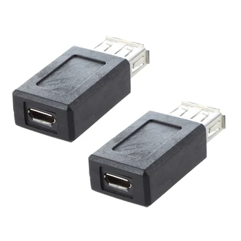 3X שחור USB 2.0 Type נקבה למיקרו-USB B נקבה מתאם תקע ממיר