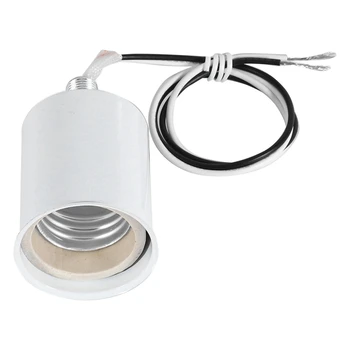 E27 קרמיקה בורג בסיס סיבוב הנורה LED מנורה, שקע בעל מתאם מתכת מנורה מחזיק עם חוט
