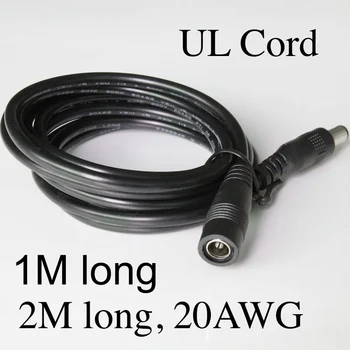 20pcs הרבה, 0.3 מ ' או 1m או 2m זמן DC כבל מאריך/כבלים, 20AWG, אישור UL, 5.5x2.1 מ 