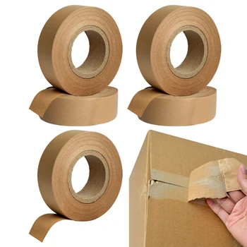 5rolls משלוח חבילה עוברת על קופסת קרטון ידידותי לסביבה הניתן לצריבה חזקה דבק עצמי תיוג נייר אריזה קלטת מעטפות