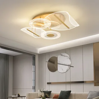 אור יוקרה בסלון עיצוב תאורה מודרני מחקר בחדר השינה מנורת תקרה יצירתי אקרילי אהיל יצירתי משאיר את הברק
