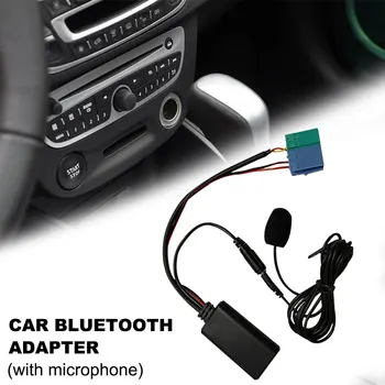 המכונית מודול Bluetooth אודיו AUX כבל מתאם מיקרופון דיבורית מיני ISO 6Pin AUX כבל עבור רנו Updatelist רדיו 2005-2011