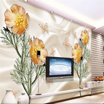 beibehang נייר קיר טפט מותאם אישית מדבקות קיר גדולות ציורי קיר פשוט לשתול פרחים תכשיטים רקע קיר המסמכים דה parede
