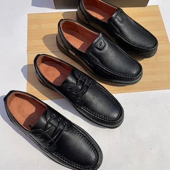 ג ' ני&דייב 2023 סתיו של גברים בריטיים עור המוקסין נעליים עסקיות מזדמן יוממות Cowhide נעלי גבר