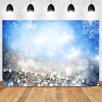 Laeacco פנטזיה אור כחול בוקה צילום רקע פתית שלג דוט פולקה כוכבים מבריקים דיוקן רקע לצילום סטודיו