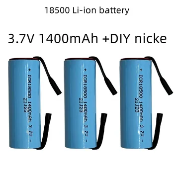 Batterie Li-Ion נטענת 18500, 1400mAh 3.7 V, légère et de grande capacité, + feuille de ניקל à ההתערבות soi-même