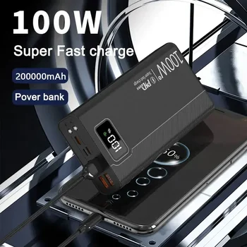 100W כוח הבנק 50000mAh 4 USB סופר מהיר טעינה נייד Powerbank עבור Huawei iPhone 14 Xiaomi סוללה חיצונית מטען חדש