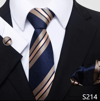 איש עניבת סט עניבת משי ארוג המטפחת חפתים לגברים מסיבת שנה החדשה מתנה
