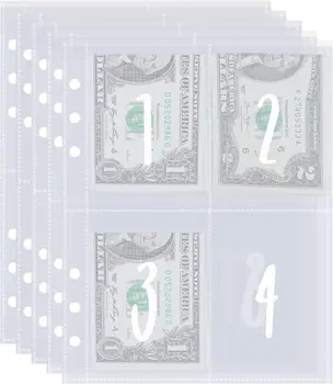 25 גיליונות 100 מעטפות כסף חיסכון אתגר A5 קלסר 6 הטבעת בינדר מוסיף להחלפה,חיסכון הספר מזומן במעטפות