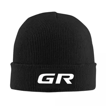 לבן GR רכב ספורט מרוצי Skullies כובעים כובעי חורף חם לסרוג כובע נשים גברים היפ הופ למבוגרים בונט כובעים חיצונית סקי קאפ