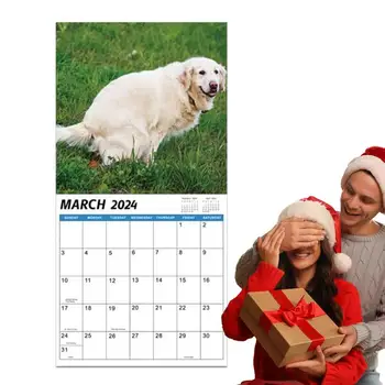 כלב מחרבן לוח קיר בעלי חיים מצחיק חודשי מתכננת מתיחה התזכיר לוח שנה בחדר קישוטים השינה הספר הסלון מחקר