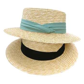 Doitbest גברים השמש בקיץ כובע בריטי רטרו העליון השטוח זוגות כובעי קש נקבה נשים הים נופש פנאי קרם הגנה כובע