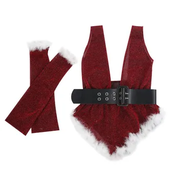 חג המולד הלבשה תחתונה סקסית תלבושת תשוקה, פיתוי תחתונים עם חגורה מתאימה לנשים החג הלבשה תחתונה