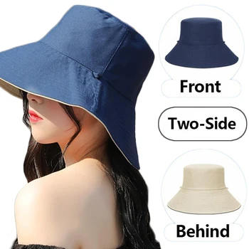 דו צדדית מתקפלת דלי כובע שמש קיץ כובעים עבור נשים בנות מתקפל מגן דייג כובע אנטי UV רחב שוליים, קרם הגנה כמוסות