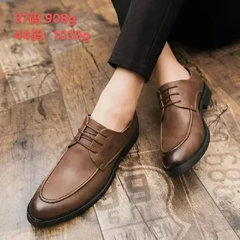 עבודה נעלי גברים 2023 חדש סתיו Slip-on ספורט שטוח נעלי גברים מזדמנים נעלי עור כל-התאמת בגדי גברים אופנתיים נעליים