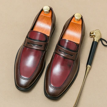 גברים אמיתיים נעלי עור המשרד באירועים רשמיים עסקי גברים נעלי של אירועים נעלי גברים של נעליים גדולה גודל: 38-48 אופנה