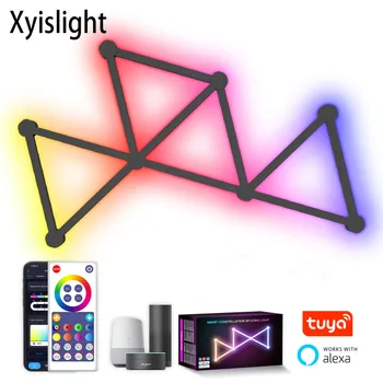 WIFI LED Smart קיר אור RGB אחורית רצועת DIY אווירה, תאורה שליטה מרחוק Tuya אלקסה APP עבור משחק קישוט החדר