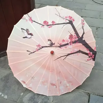 בסגנון סיני אטים לגשם נפט נייר מטריה עבור מבוגרים Hanfu תמונת הריקוד השמשייה נשים, נערות מטרייה Cosplay אביזר קישוט