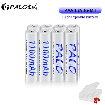 פאלו 1.2 V AAA Rechargeable batteries 1100mAh Ni-MH 3א Rechargeble סוללה למצלמה צעצועים פנס+AA/AAA סוללה תיבת אחסון