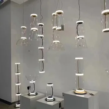 LED מודרני זכוכית המנהרה הברק תלויות מנורות אור תליון השעיה Luminaire Lampen הסלון