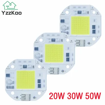 YzzKoo 110V 220V LED שבב 20W 30W 50W קלח שבב לא צריך נהג מנורת LED חרוזים מבול אור הזרקורים DIY LightingWelding חינם