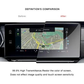 על אוקטביה MK4 שנת 2020 10 אינץ ' לרכב ניווט GPS גע במרכז המסך ProtectorToughened זכוכית סרט מגן אוטומטי הפנים