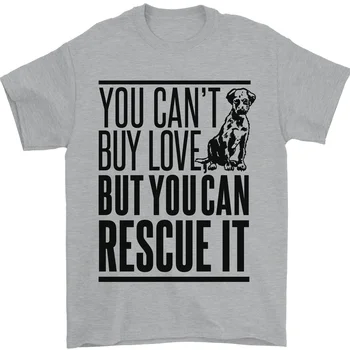 אתה לא יכול לקנות אהבה מצחיק להציל כלב גור Mens חולצה כותנה